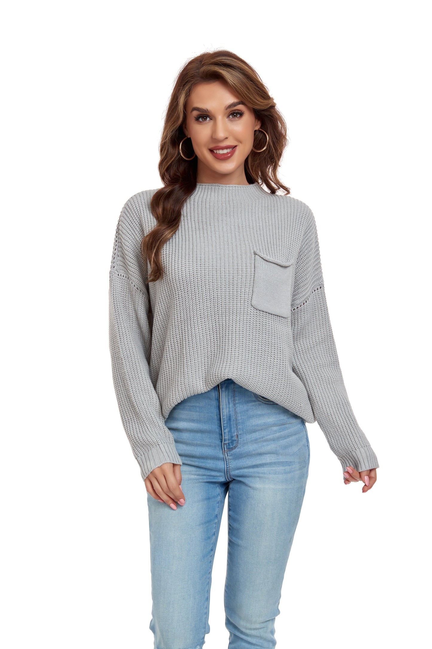 ly1389 New Women's Batwing Sleeve Turtleneck Sweater