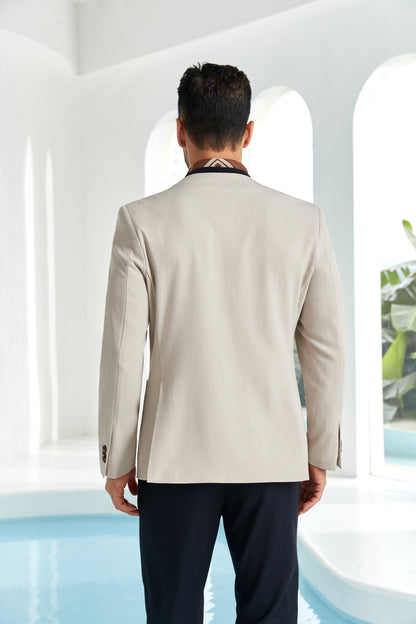 ly1055 Beige Tan Daily Men's Two Button Blazer