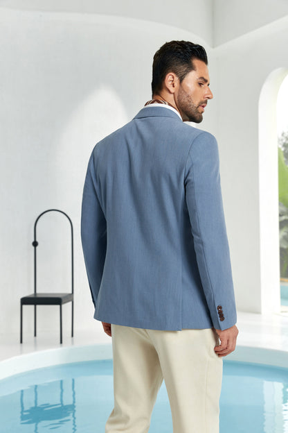 ly1097 Fashion Blue Men's Double Breasted Blazer