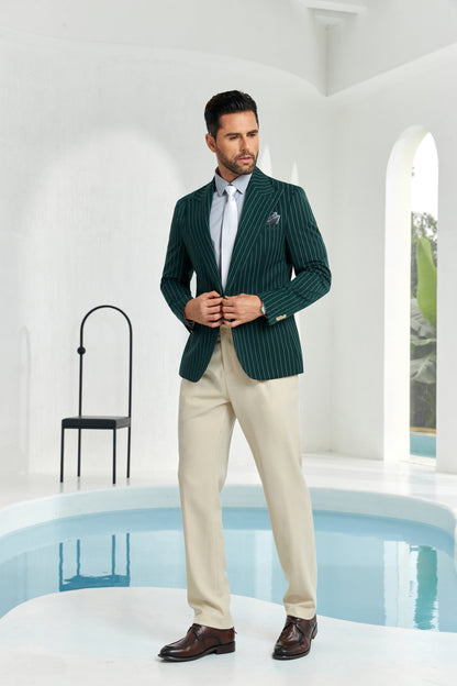 ly1086 Dark Green Fashion Men's One Button Blazer