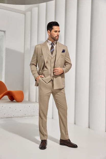 ly1083 Beige Casual New 3 Pieces Men Suits