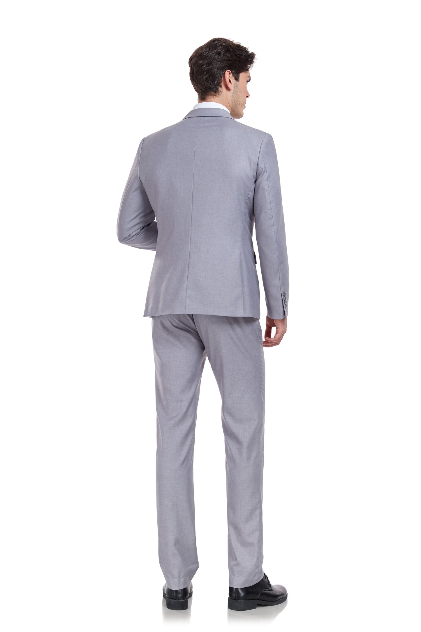 ly1325 Light Grey Two Button Wedding 3 Pieces Slim Fit Men Suits