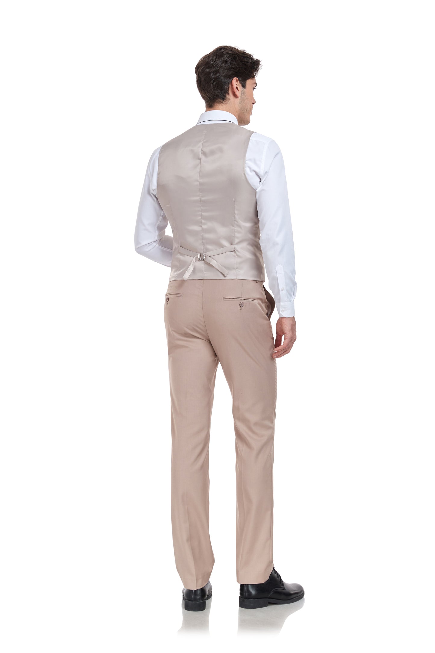 ly1316 Champagne Men's Suits 2 Pieces Vest+Pants Set V-Neck Slim Fit Casual Waistcoat Suit