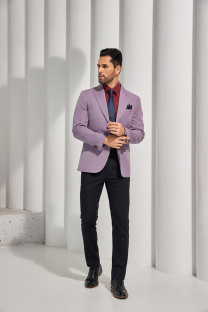 ly1051 Solid Color Purple Men's Two Button Blazer