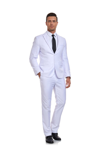 White Two Button Wedding 2 Pieces Men's Suits Jacket+Pants