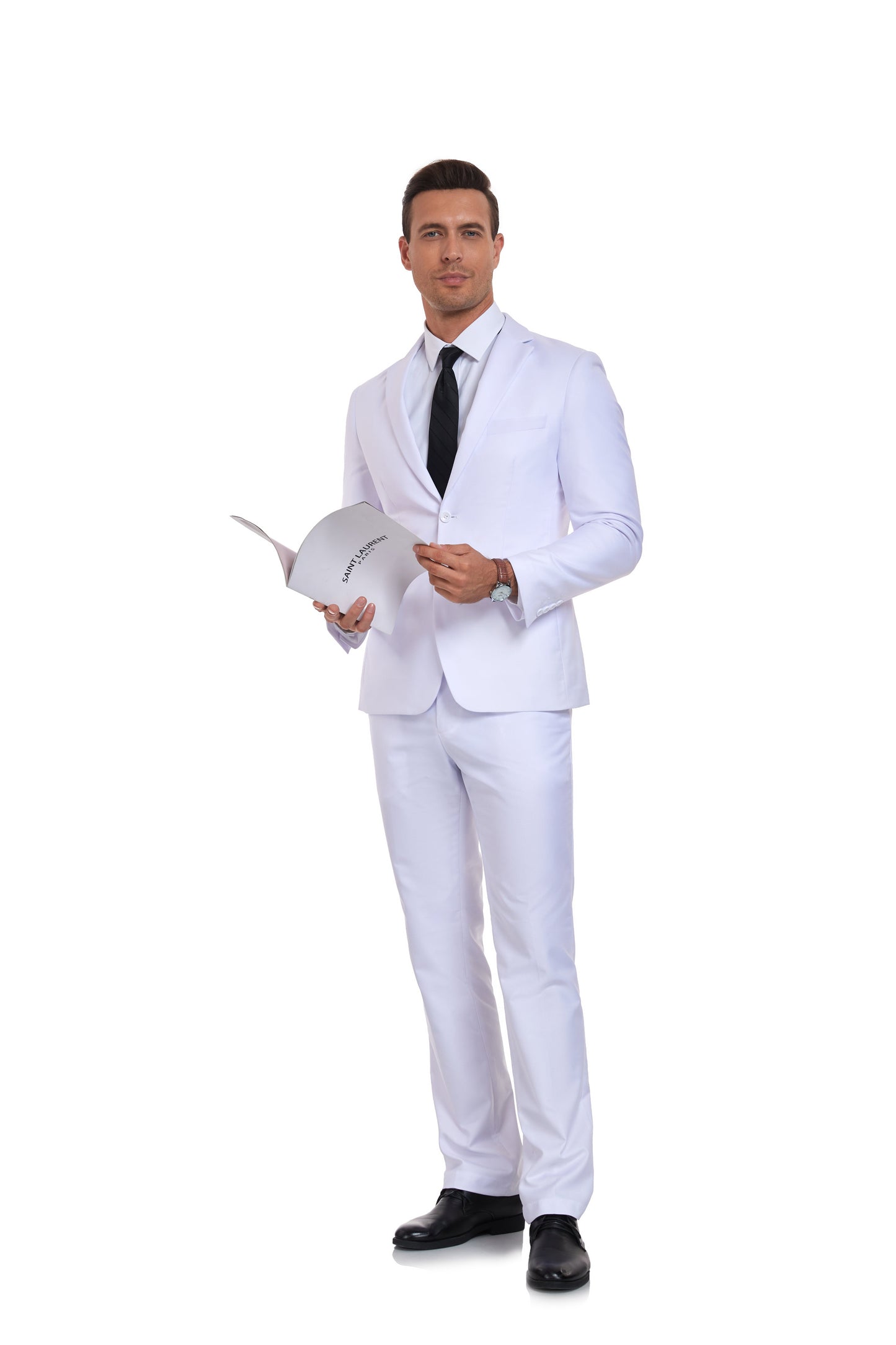 ly1343 White Two Button Wedding 2 Pieces Men's Suits Jacket+Pants