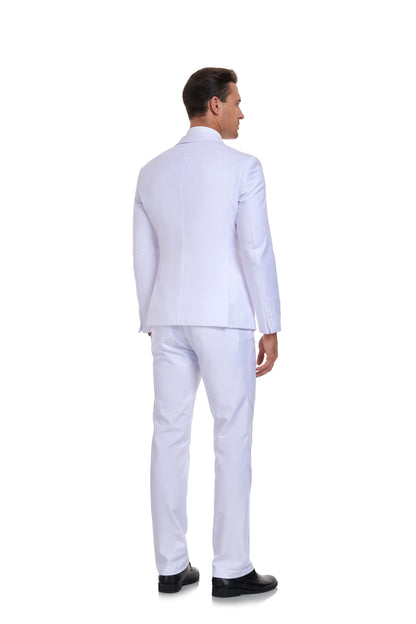 ly1343 White Two Button Wedding 2 Pieces Men's Suits Jacket+Pants