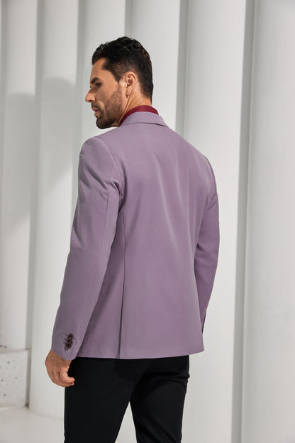 ly1051 Solid Color Purple Men's Two Button Blazer