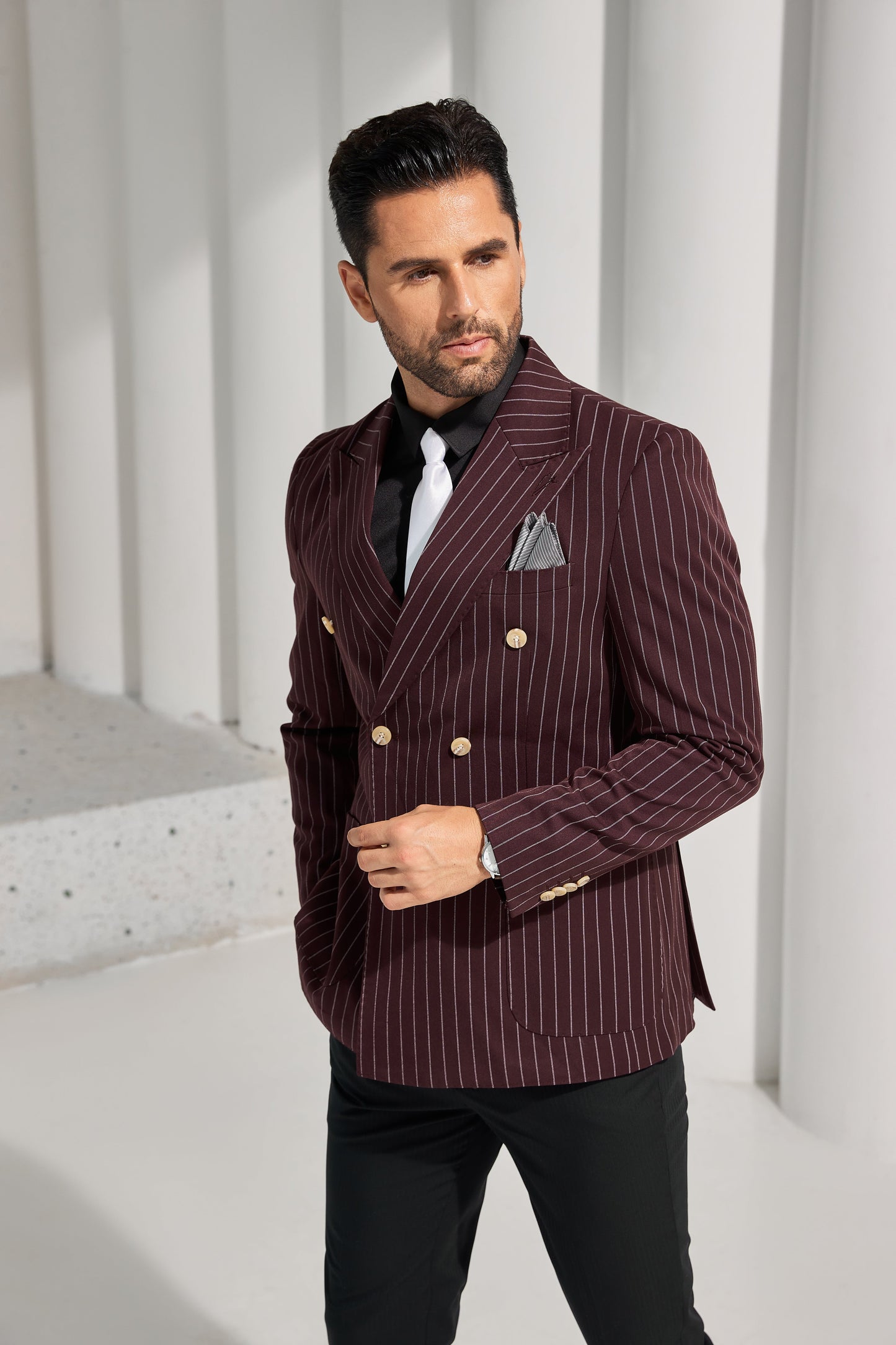 ly1085 Designer Style New Men's Double Breasted Blazer