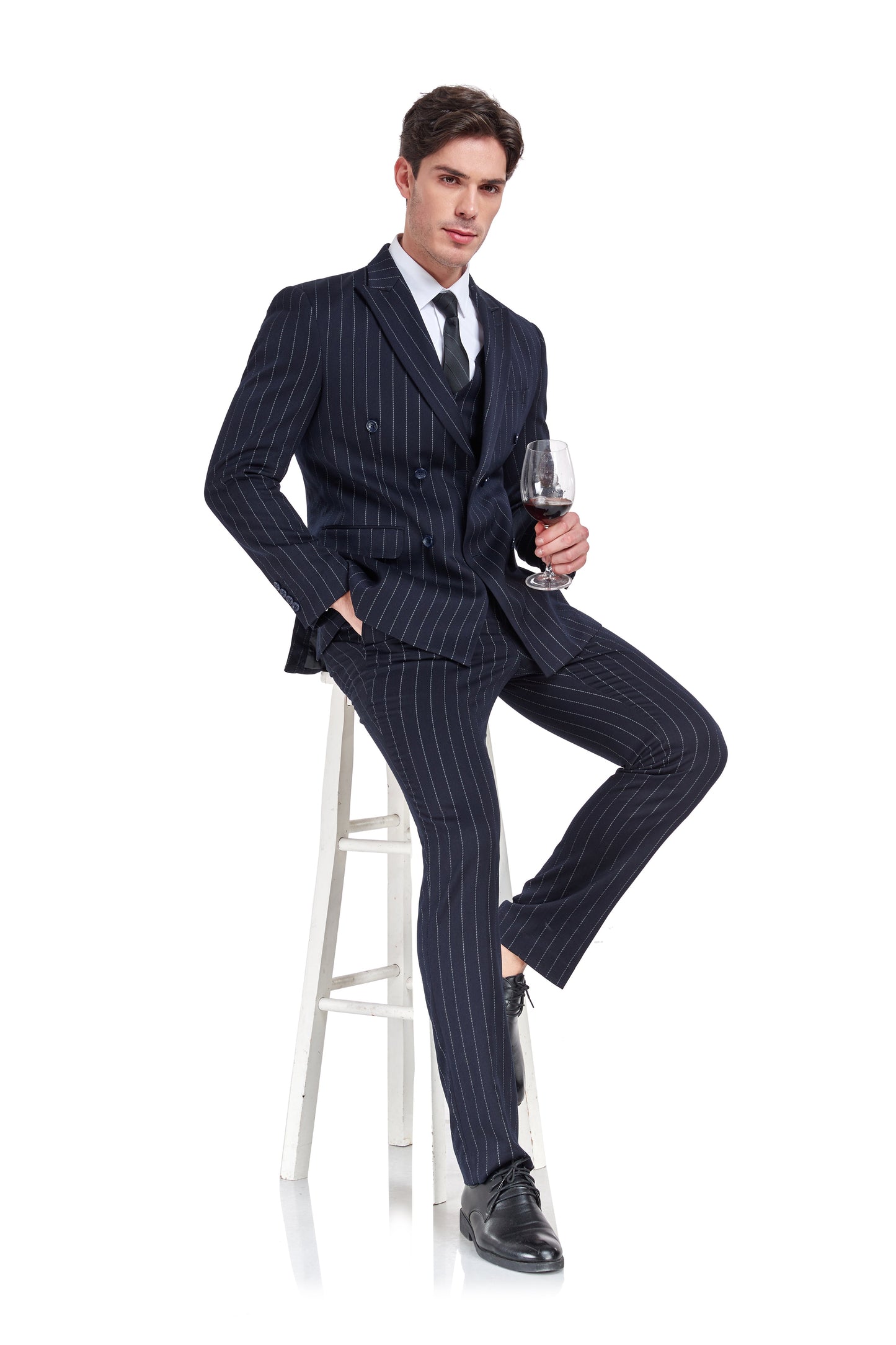 ly1301 Stripe Men's 3 Piece Set for Party, Wedding and Business(MORE COLORS+)