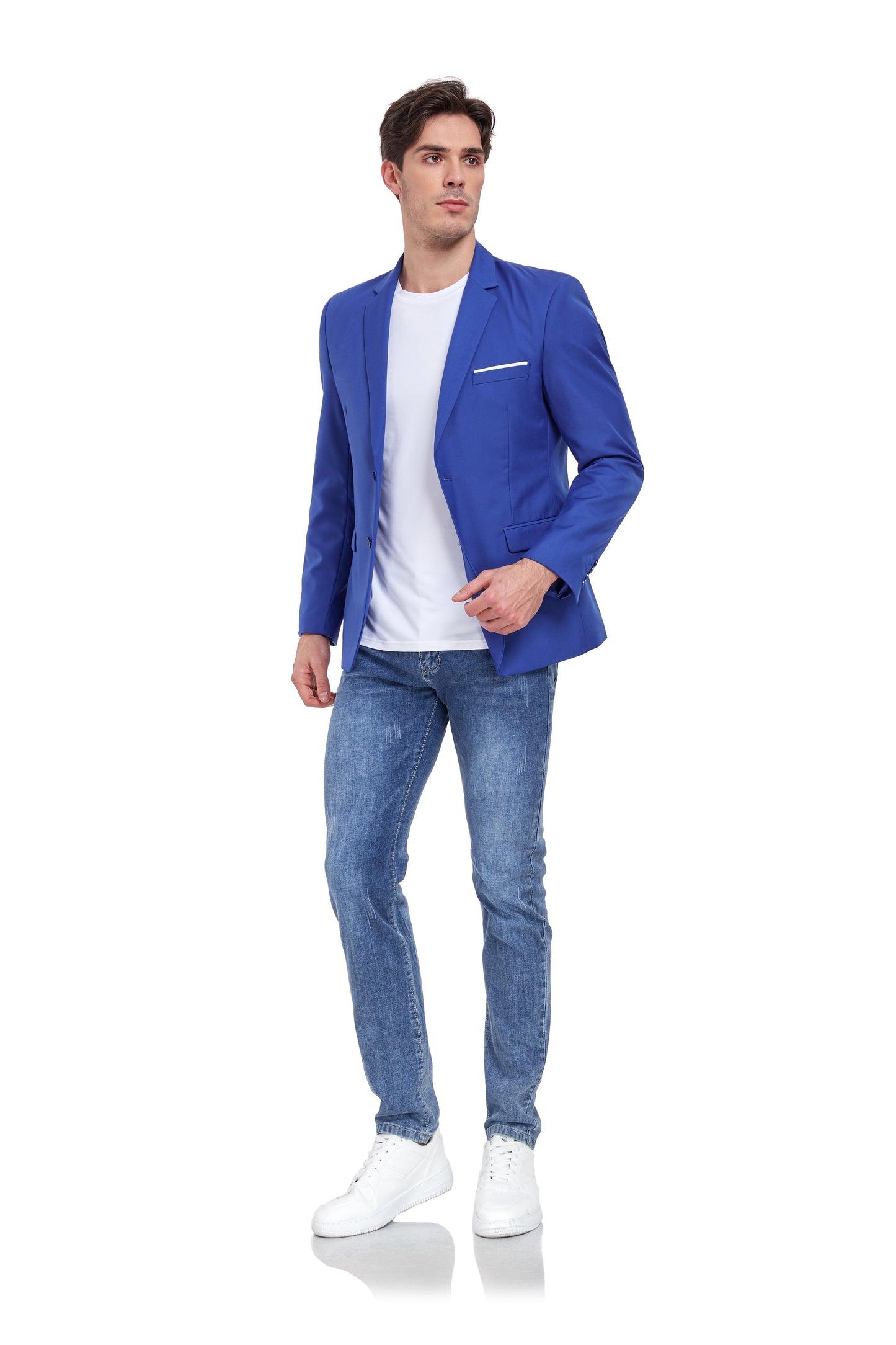 ly1314 Royal Blue Men's Two Button Blazer for Party, Wedding and Business