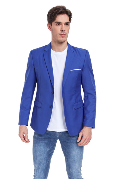 ly1314 Royal Blue Men's Two Button Blazer for Party, Wedding and Business