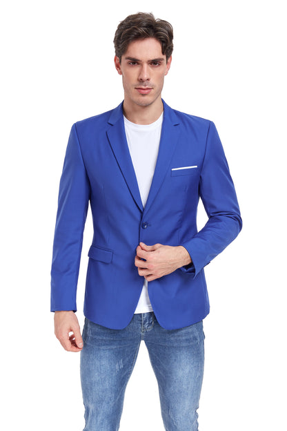 ly1314 Royal Blue Men's Two Button Blazer for Party, Wedding and Business