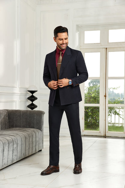 ly1075 Black Double Breasted Men's Blazer