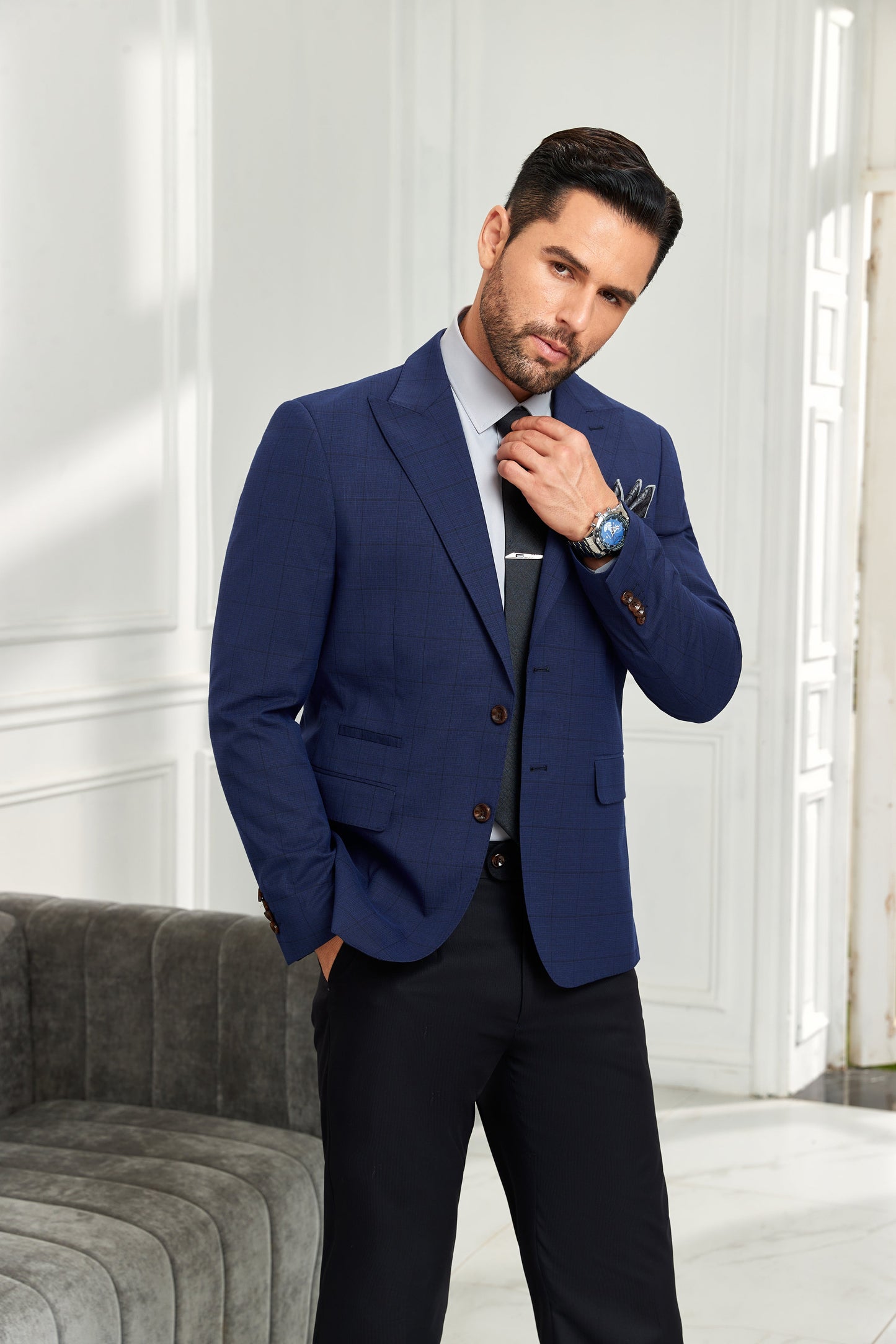 ly1065 Navy Blue Business Fashion Two Button Mens Blazer