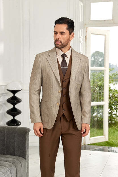 ly1069 Beige Casual Two Button Mens Blazer