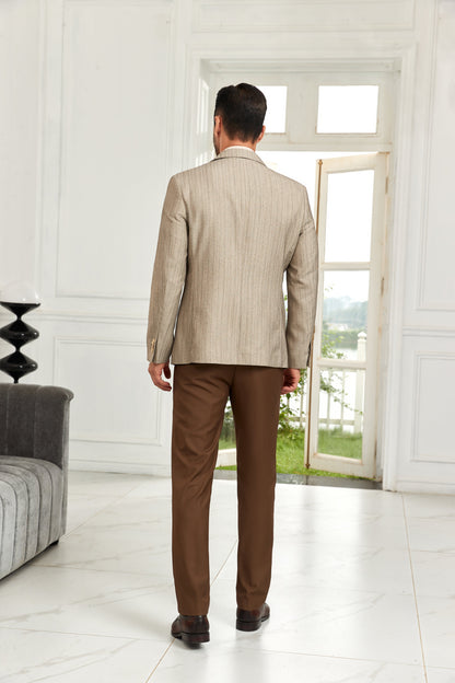 ly1069 Beige Casual Two Button Mens Blazer