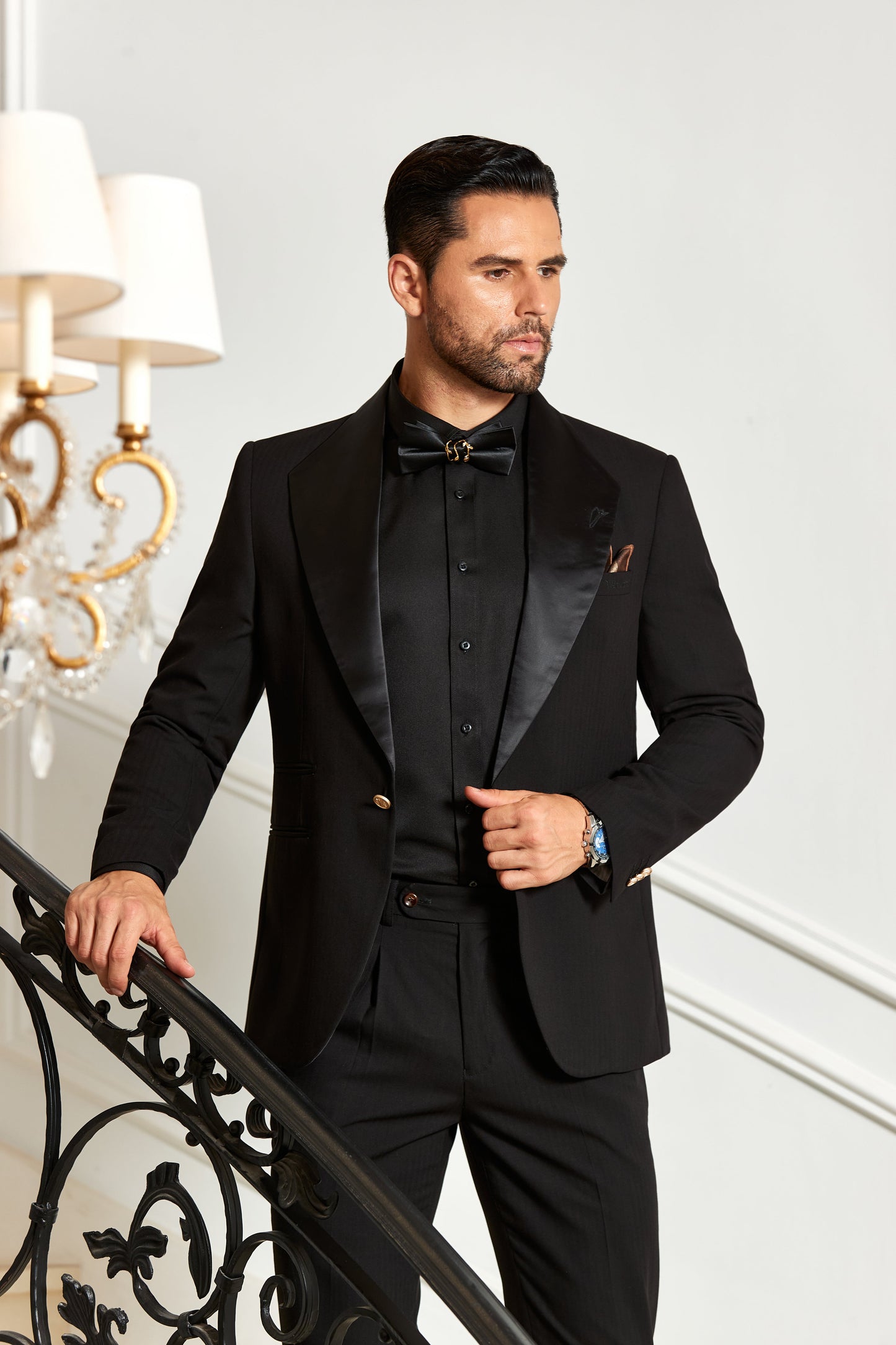 ly1023 Black Prom Wedding  Jacket and Pants 2 Pieces Men's Suits Tuxedos