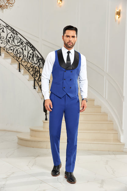 ly1032 Royal Blue Vest and Pants 2 Pieces Men's Suits