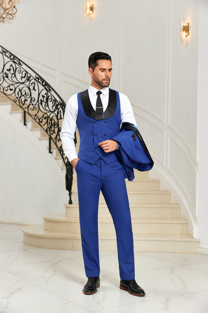 ly1032 Royal Blue Vest and Pants 2 Pieces Men's Suits