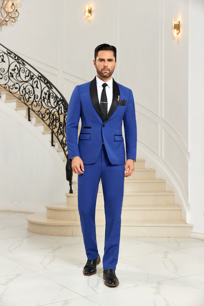 ly1028 Royal Blue Wedding 2 Pieces Men's Suits Tuxedos