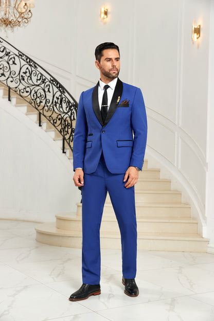 ly1028 Royal Blue Wedding 2 Pieces Men's Suits Tuxedos