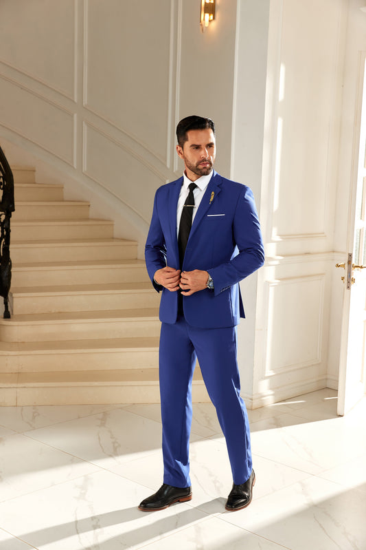 ly1038 Blue 2 Pieces Men's Suits Jacket+Pants