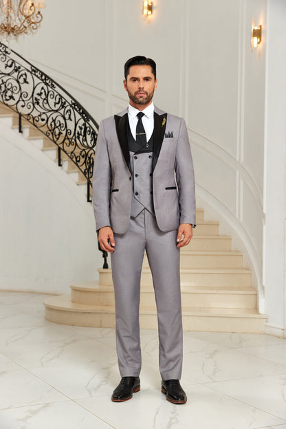 ly1040 Grey Wedding Modern 3 Pieces Men Suits Tuxedos