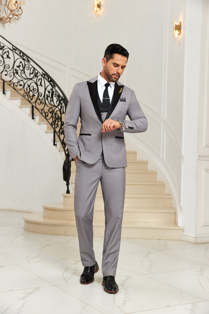 ly1040 Grey Wedding Modern 3 Pieces Men Suits Tuxedos