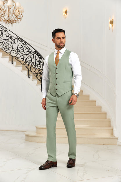 ly1029 Sage Green 2 Pieces Men's Suits Vest and Pants