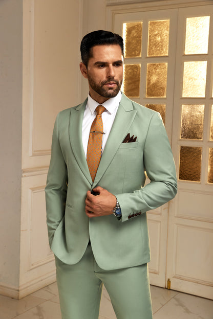 ly1021 Sage Green Wedding Formal 2 Pieces Men's Suits