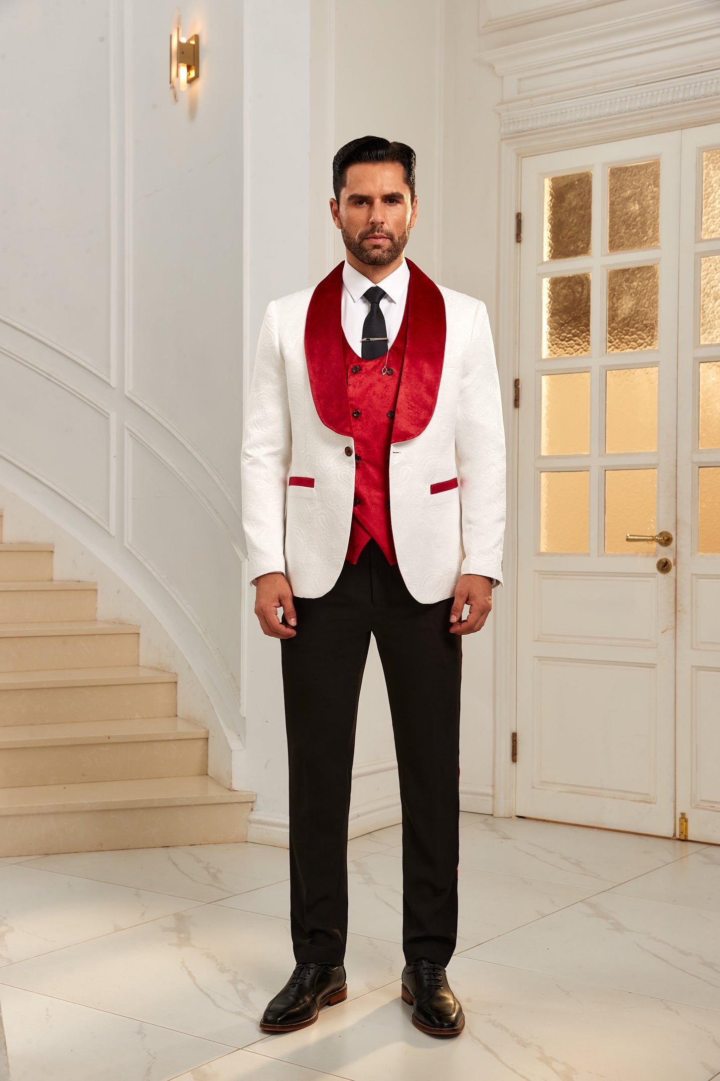 ly1060 White Wedding 3 Pieces Men Suits