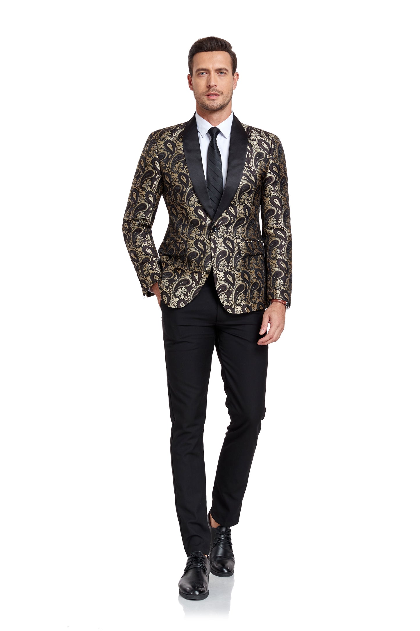 ly1331 Golden Unique Patterned Men's Blazer for Party, Wedding and Business