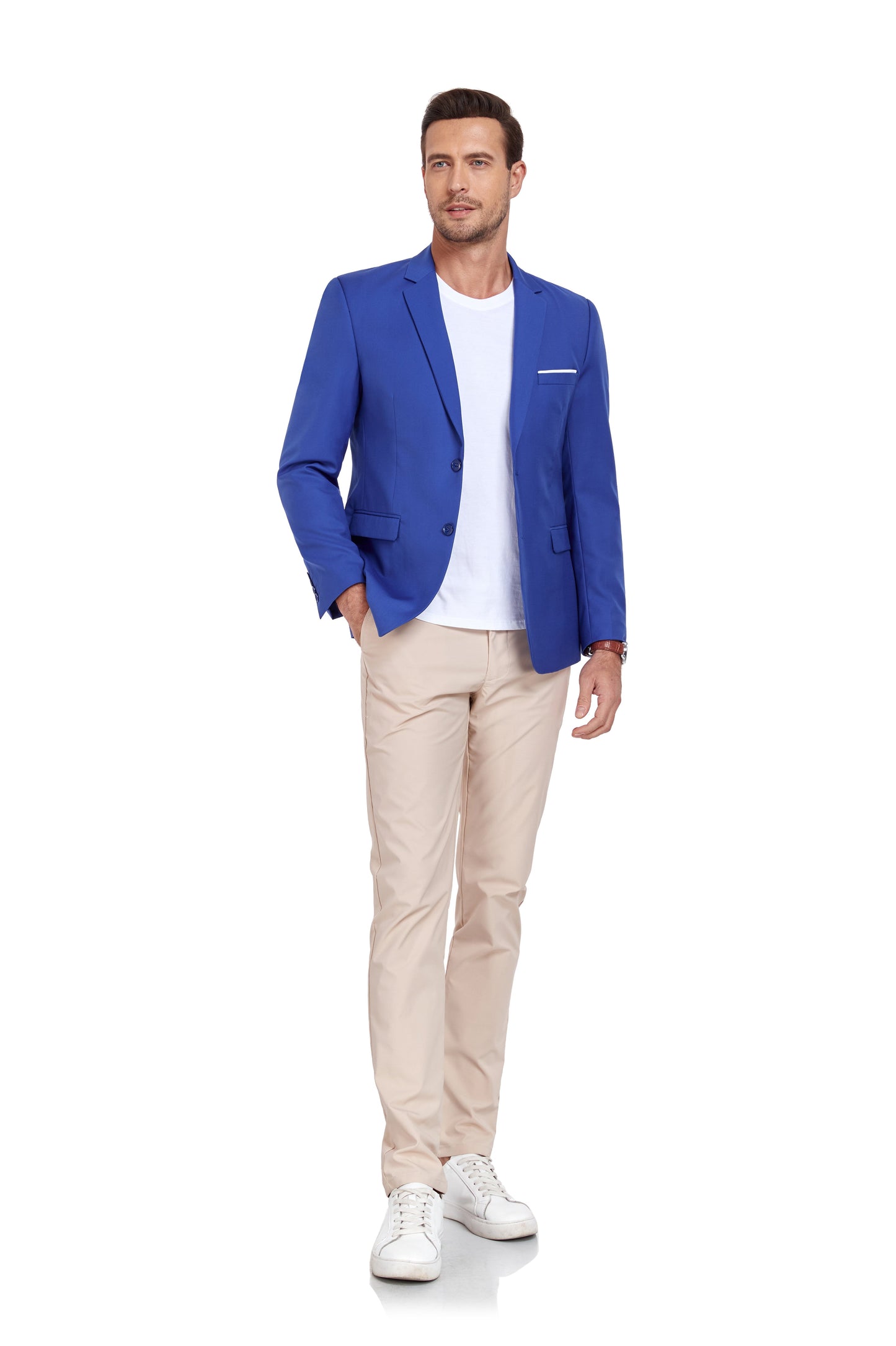 ly1345 Royal Blue Men's Two Button Blazer for Party, Wedding and Business