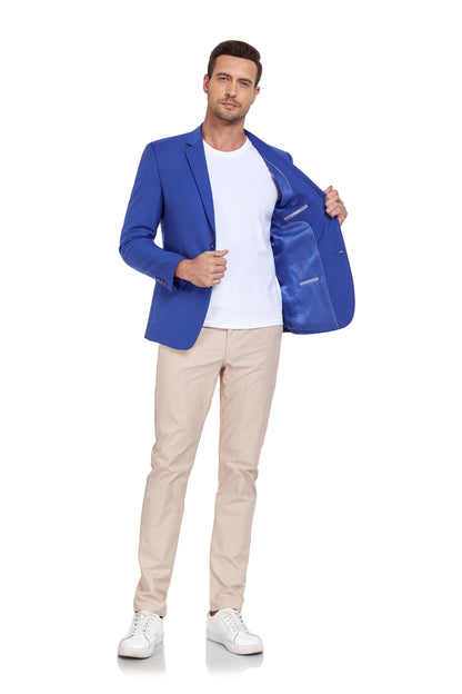 ly1345 Royal Blue Men's Two Button Blazer for Party, Wedding and Business