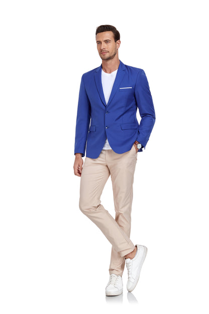 ly1345 Royal Blue Men's Two Button Blazer for Party, Wedding and Business