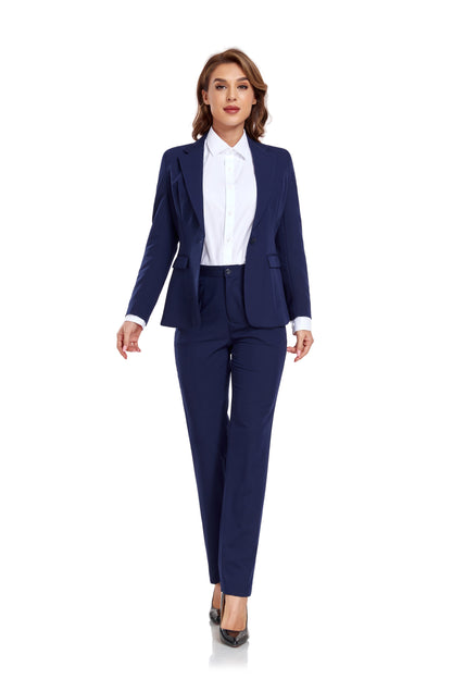 ly1385 Navy Women's 2 Piece Office Work Suit Set