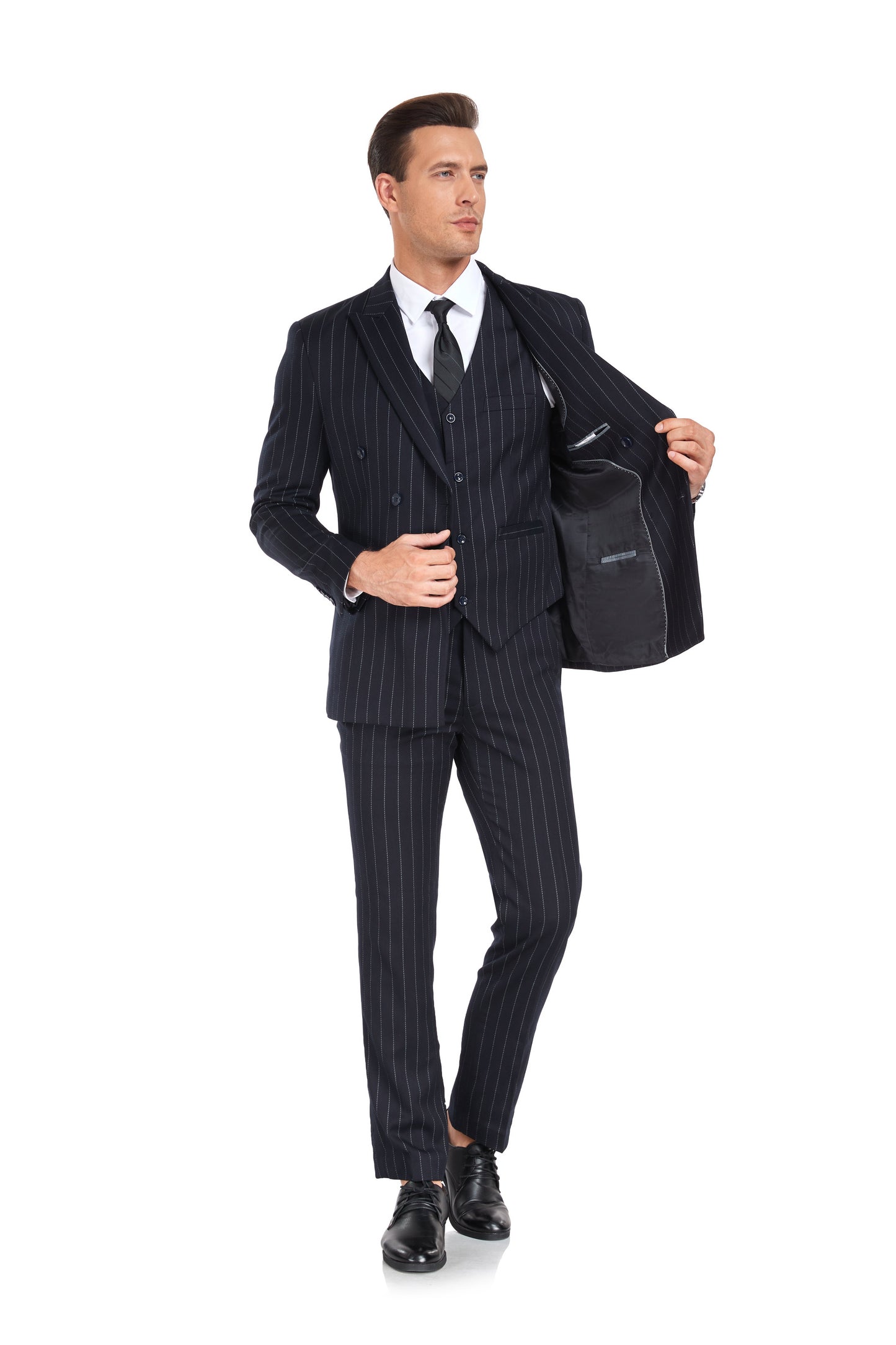 ly1334 Navy Stripe Men's 3 Piece Set