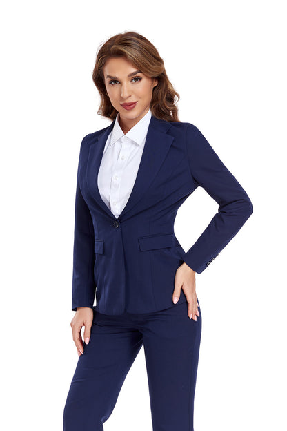 ly1385 Navy Women's 2 Piece Office Work Suit Set