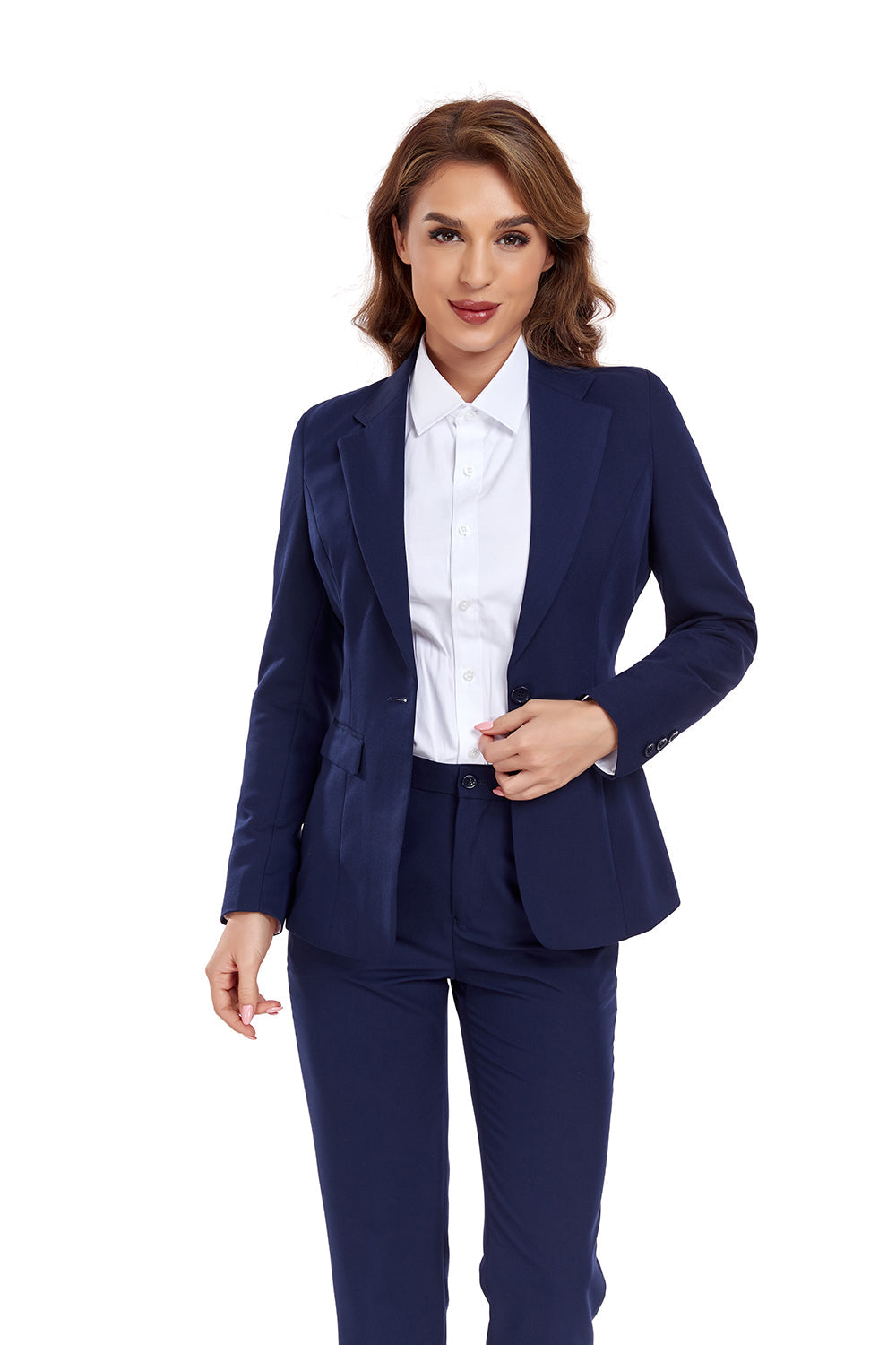 ly1385 Navy Women's 2 Piece Office Work Suit Set