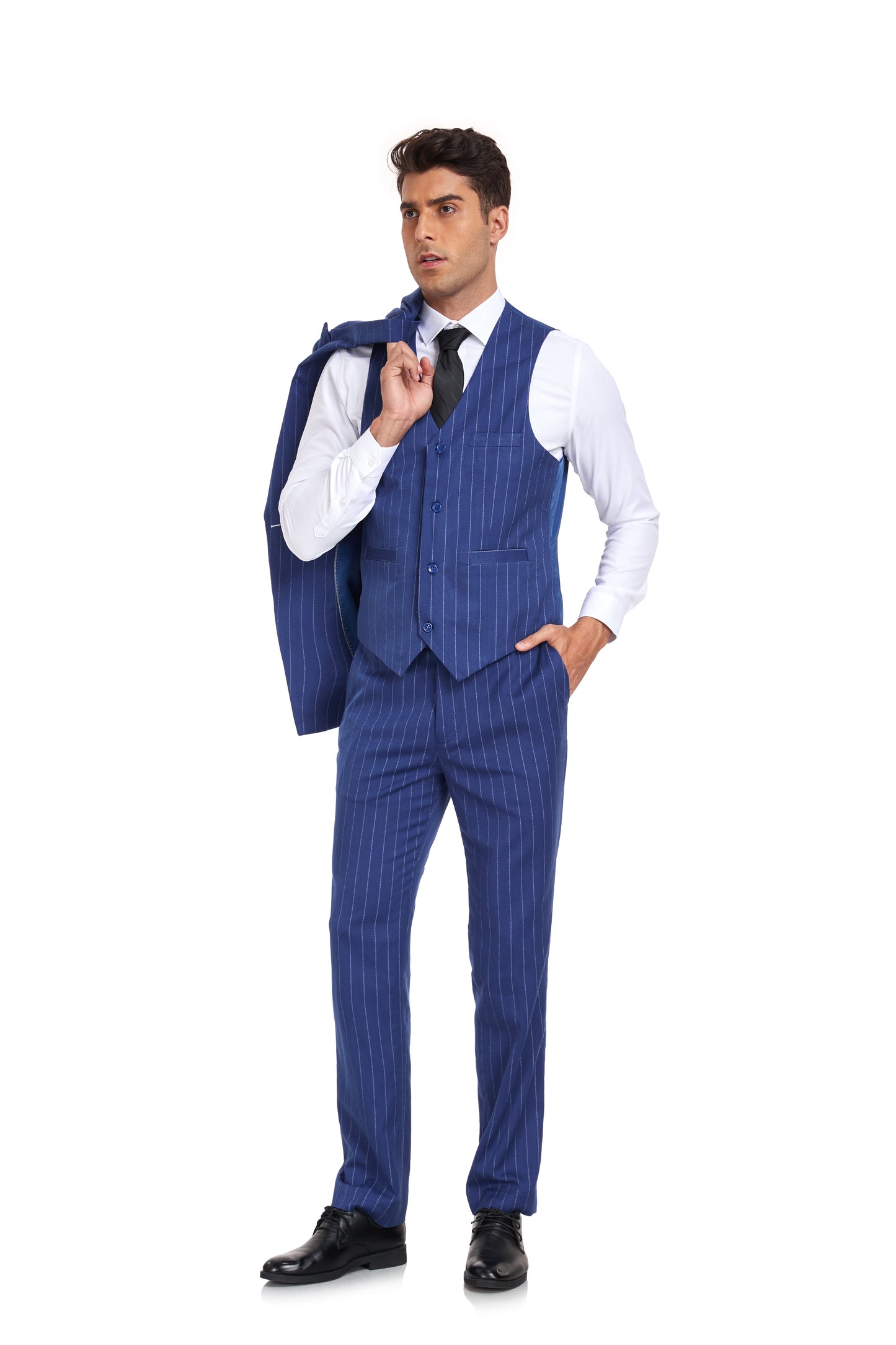 ly1301 Stripe Men's 3 Piece Set for Party, Wedding and Business(MORE COLORS+)