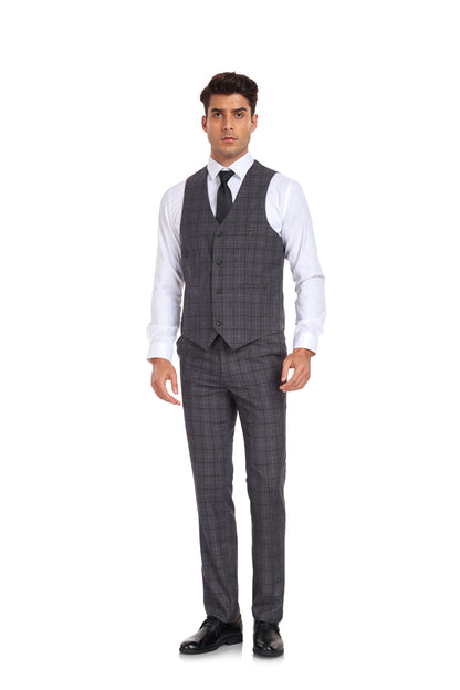 ly1302 Plaid Men's 3 Piece Slim Fit Suit Set (MORE COLORS+)