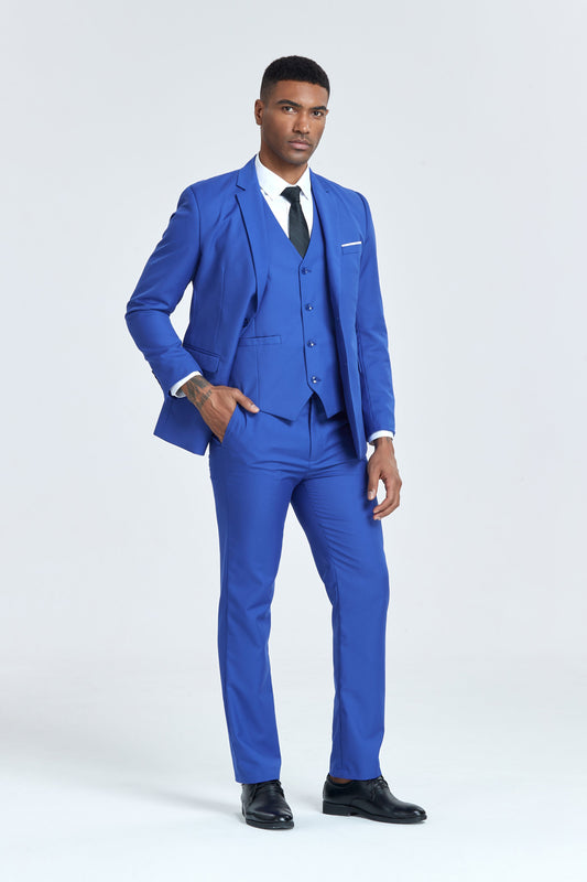 Royal Blue Gentleman's Groomsmen Party Business Banquet 3 Piece Men Suits