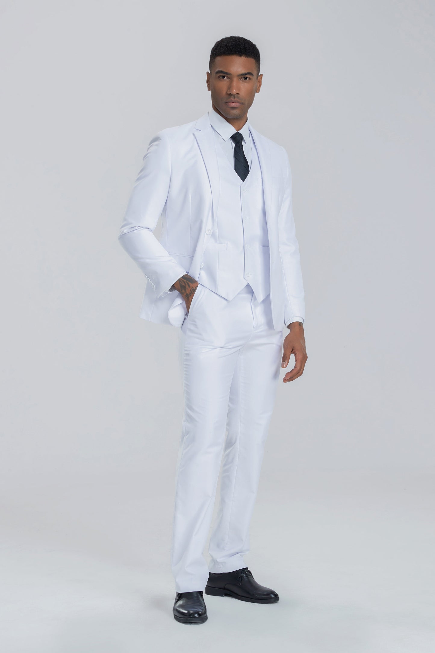 ly1313 White Gentleman's Groomsmen Party Business Banquet 3 Piece Men Suits