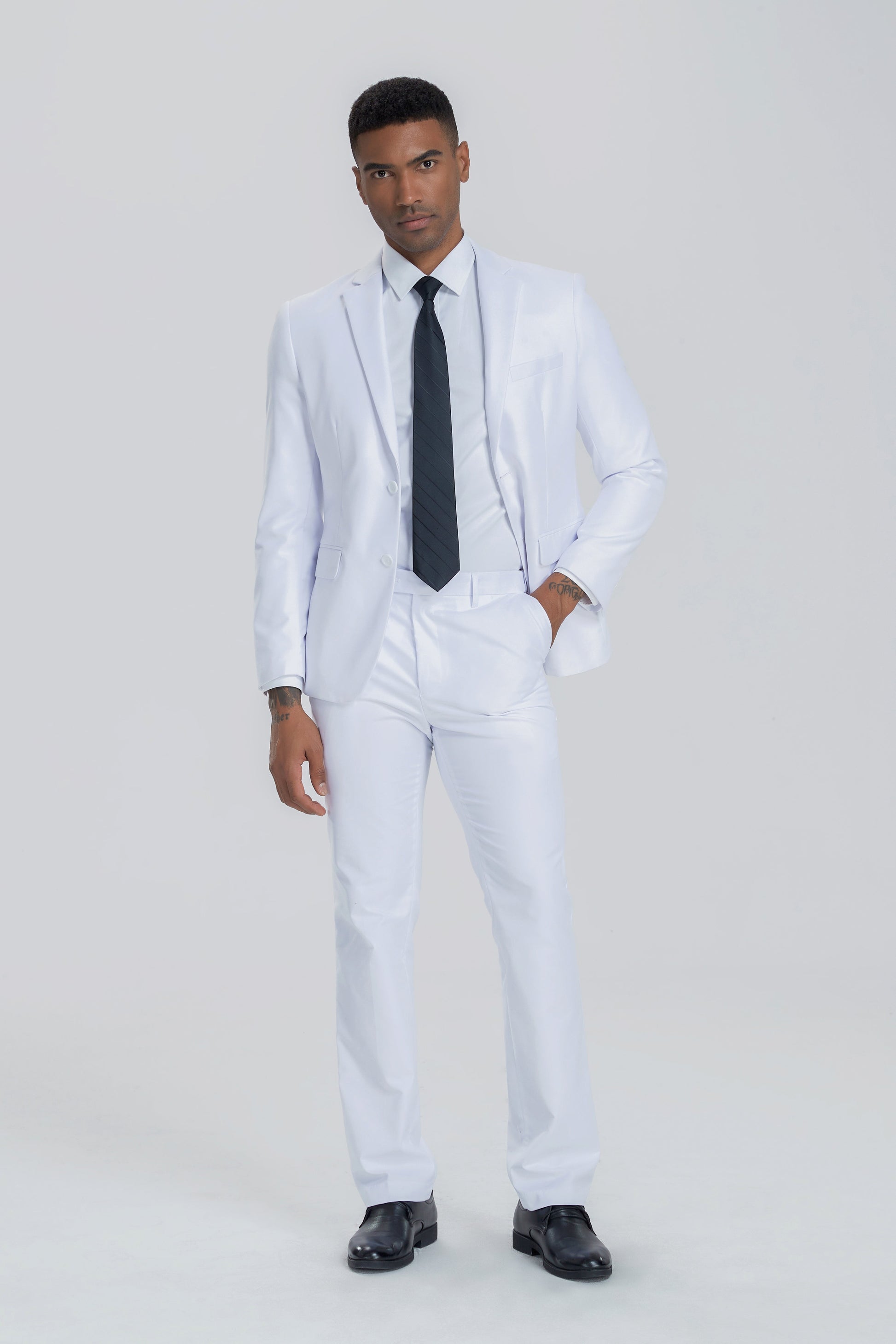 White Gentleman's Groomsmen Party Business Banquet 3 Piece Men Suits