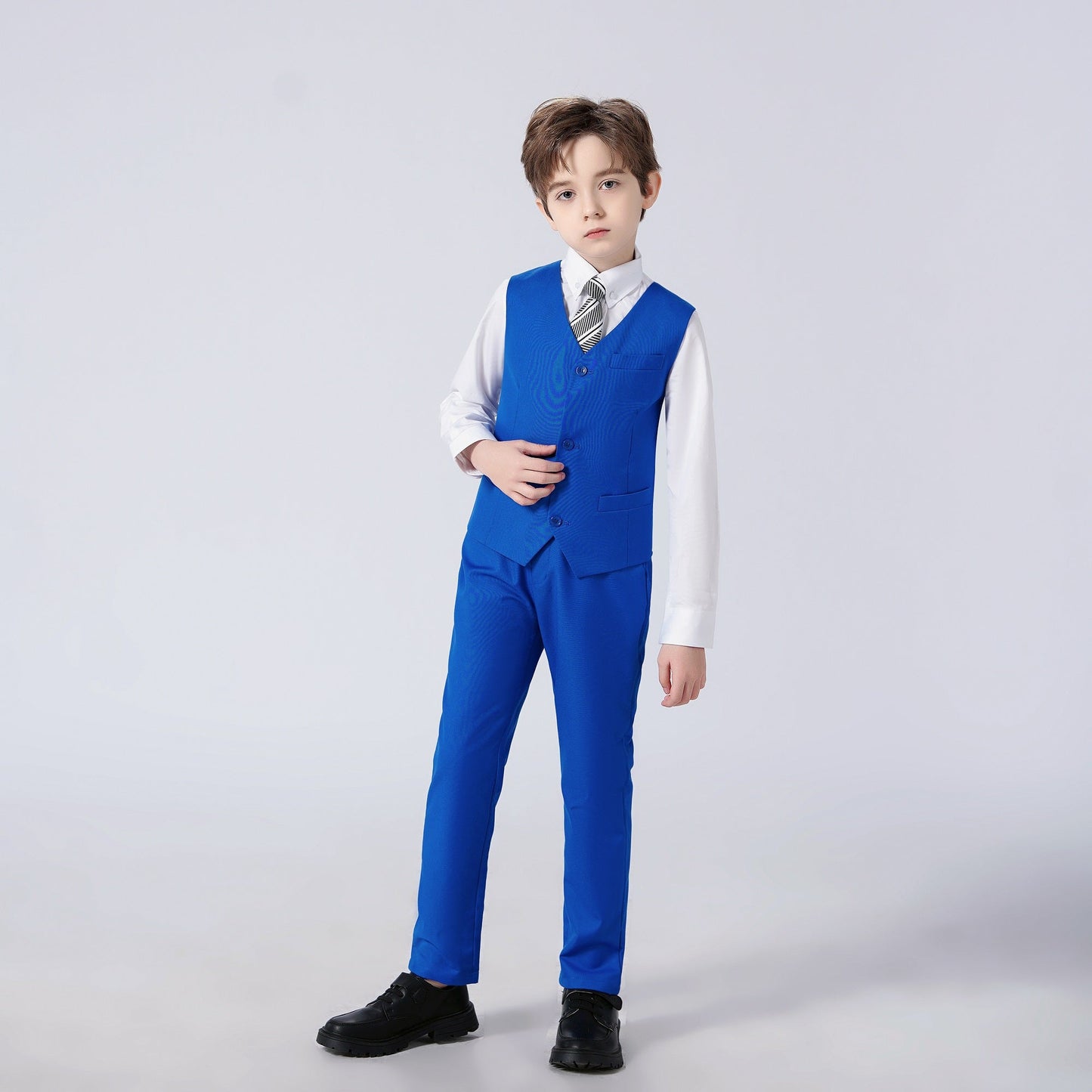 ly1692 Royal Blue Formal Classic 5 Piece Kids Boys Suits