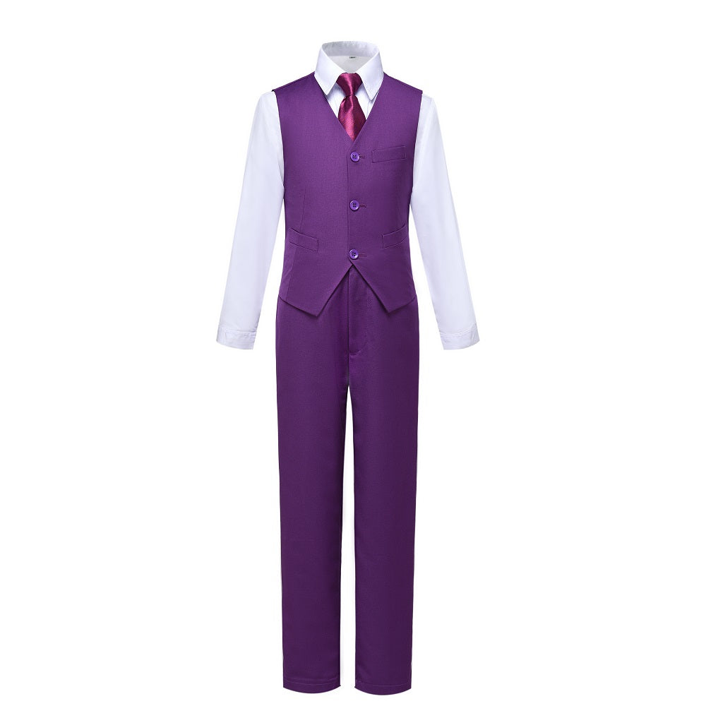 ly1681 Purple Kid Boys Classic 5 Piece Boys Suits