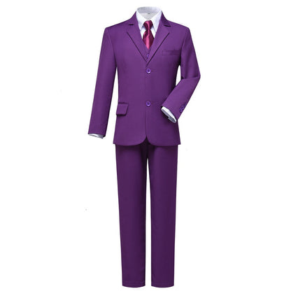 ly1681 Purple Kid Boys Classic 5 Piece Boys Suits