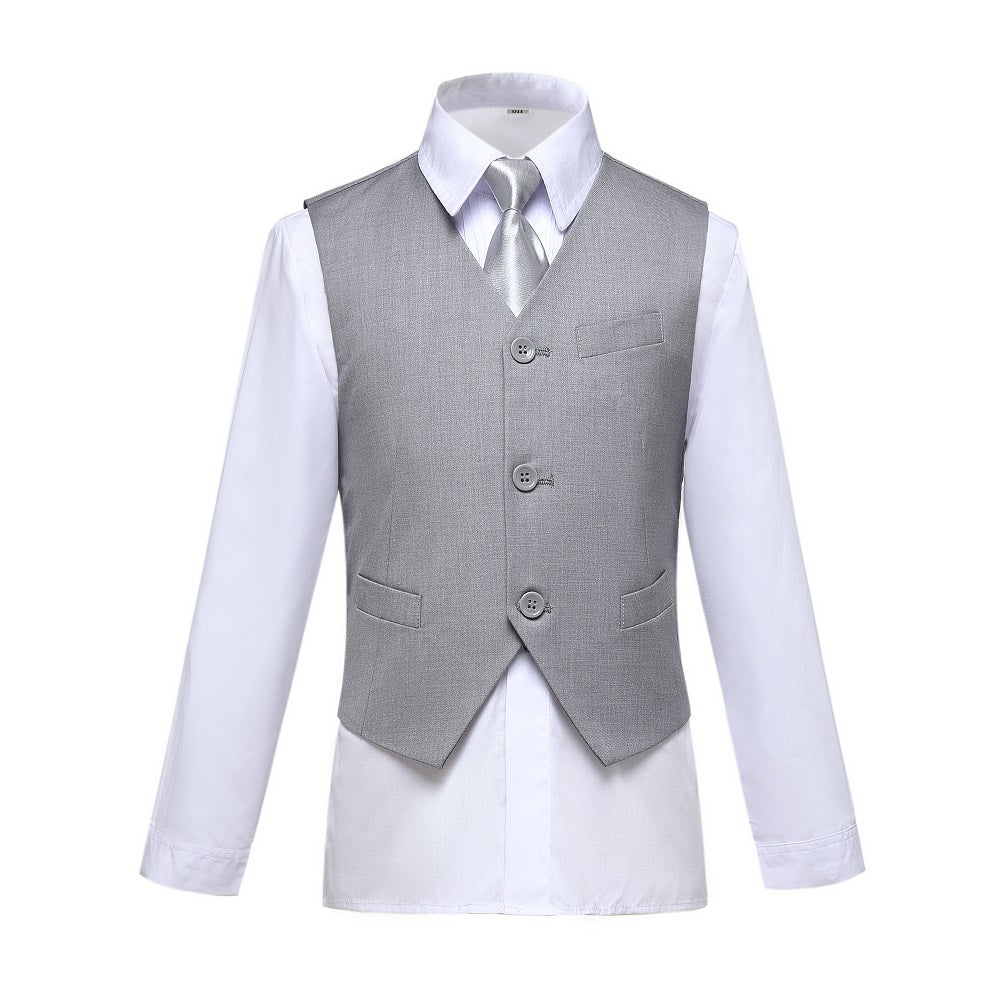 ly1253 Light Grey Formal Classic Suits Set 5 Piece Boys Suits