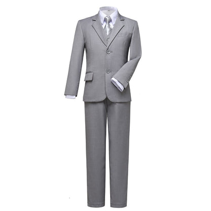 ly1253 Light Grey Formal Classic Suits Set 5 Piece Boys Suits